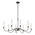 Hubbardton Forge 2019 Black Brass Clear Glass (ZM) Grace 8-Arm Chandelier