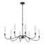 Hubbardton Forge 2019 Black Brass Clear Glass (ZM) Grace 8-Arm Chandelier