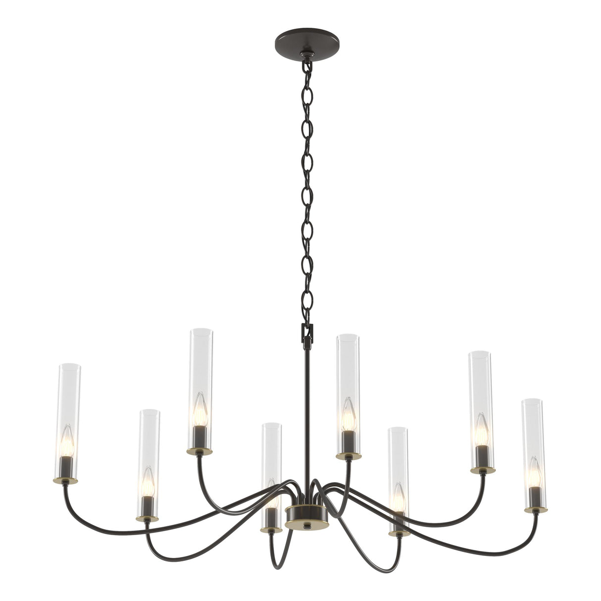 Hubbardton Forge 2019 Oil Rubbed Bronze Brass Clear Glass (ZM) Grace 8-Arm Chandelier