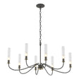 Hubbardton Forge 2019 Natural Iron Brass Clear Glass (ZM) Grace 8-Arm Chandelier