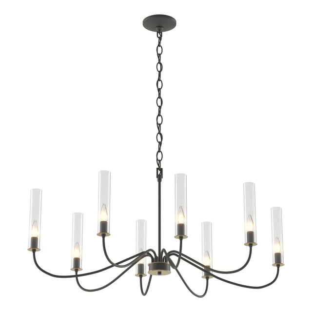 Hubbardton Forge 2019 Natural Iron Brass Clear Glass (ZM) Grace 8-Arm Chandelier
