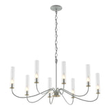 Hubbardton Forge 2019 Vintage Platinum Brass Clear Glass (ZM) Grace 8-Arm Chandelier