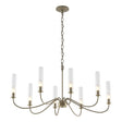 Hubbardton Forge 2019 Soft Gold Brass Clear Glass (ZM) Grace 8-Arm Chandelier