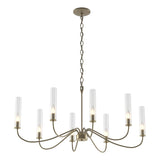Hubbardton Forge 2019 Soft Gold Brass Clear Glass (ZM) Grace 8-Arm Chandelier