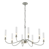 Hubbardton Forge 2019 Sterling Brass Clear Glass (ZM) Grace 8-Arm Chandelier
