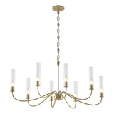 Hubbardton Forge 2019 Modern Brass Brass Clear Glass (ZM) Grace 8-Arm Chandelier