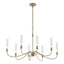 Hubbardton Forge 2019 Modern Brass Brass Clear Glass (ZM) Grace 8-Arm Chandelier