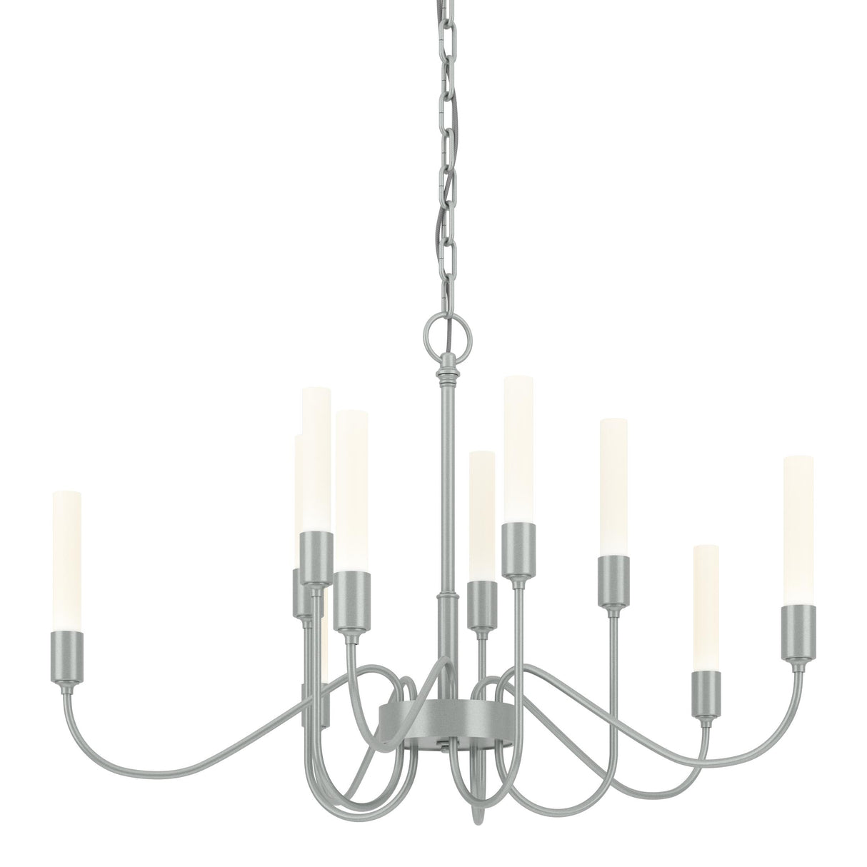 Hubbardton Forge 2014 Vintage Platinum Lisse 10 Arm Chandelier