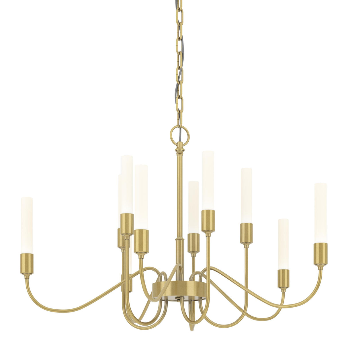 Hubbardton Forge 2014 Modern Brass Lisse 10 Arm Chandelier