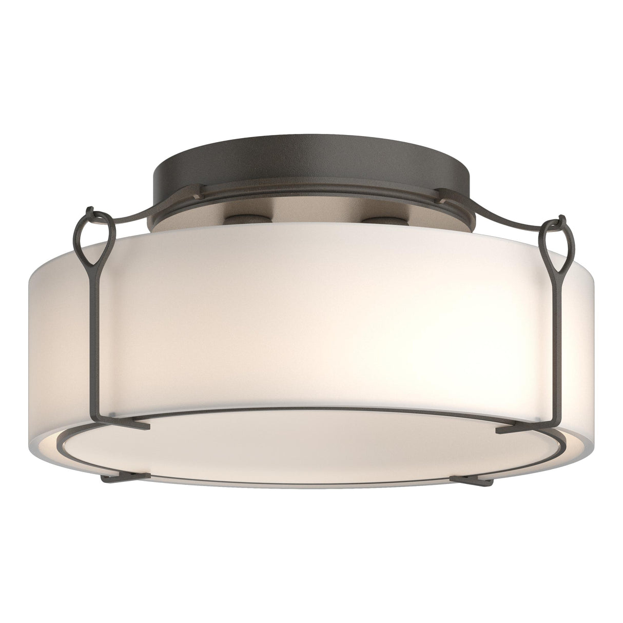 Hubbardton Forge 2020 Dark Smoke Opal Glass (GG) Bow Large Semi-Flush