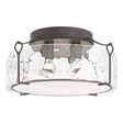 Hubbardton Forge 2020 Dark Smoke Water Glass (LL) Bow Large Semi-Flush