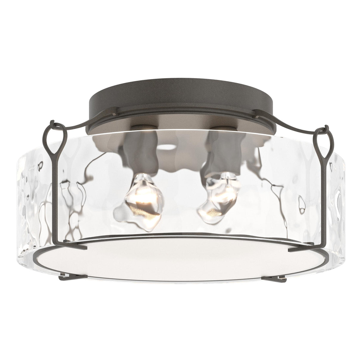 Hubbardton Forge 2020 Dark Smoke Water Glass (LL) Bow Large Semi-Flush