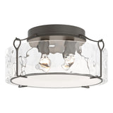 Hubbardton Forge 2020 Dark Smoke Water Glass (LL) Bow Large Semi-Flush