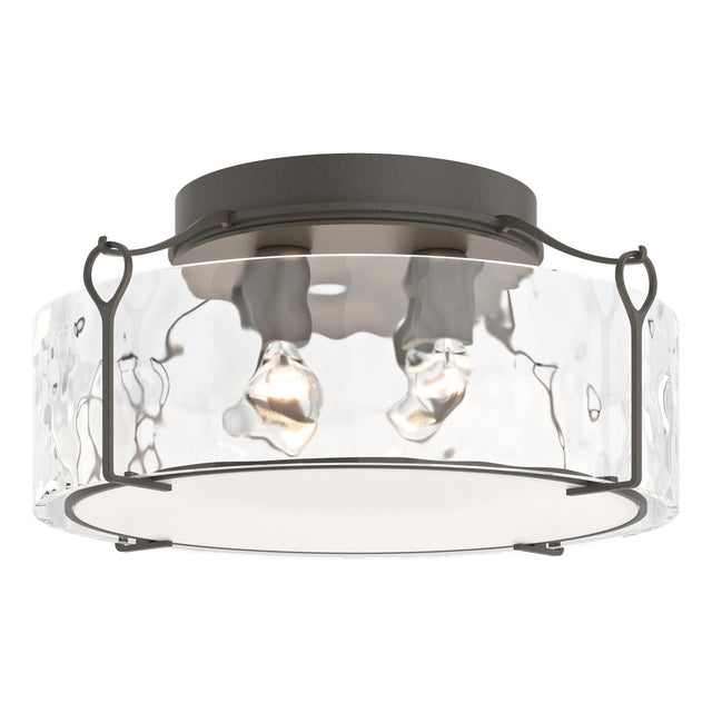 Hubbardton Forge 2020 Dark Smoke Water Glass (LL) Bow Large Semi-Flush
