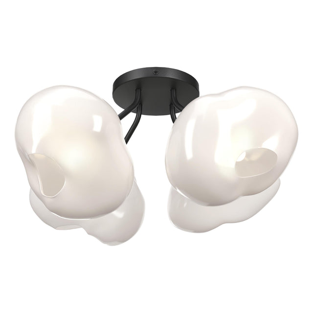 Hubbardton Forge 2022 Black Frosted Glass (FD) Ume 4-Light Semi-Flush