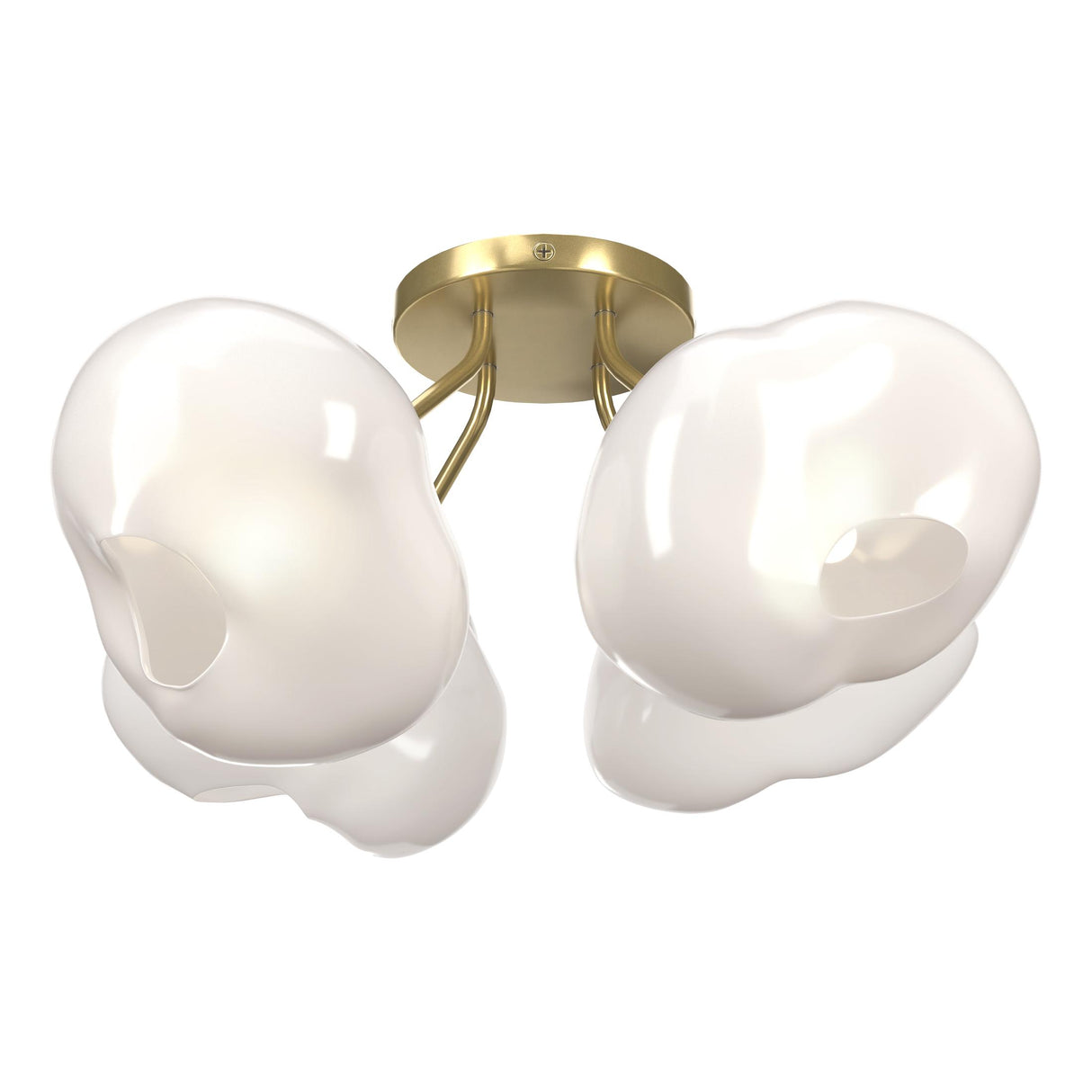 Hubbardton Forge 2022 Modern Brass Frosted Glass (FD) Ume 4-Light Semi-Flush