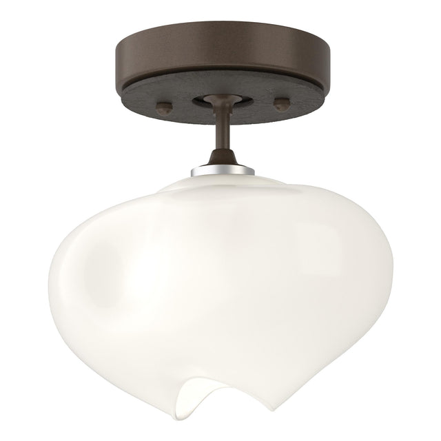 Hubbardton Forge 2022 Bronze Dark Smoke Frosted Glass (FD) Ume 1-Light Semi-Flush