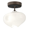 Hubbardton Forge 2022 Bronze Black Frosted Glass (FD) Ume 1-Light Semi-Flush