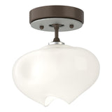 Hubbardton Forge 2022 Bronze Vintage Platinum Frosted Glass (FD) Ume 1-Light Semi-Flush