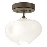 Hubbardton Forge 2022 Bronze Soft Gold Frosted Glass (FD) Ume 1-Light Semi-Flush