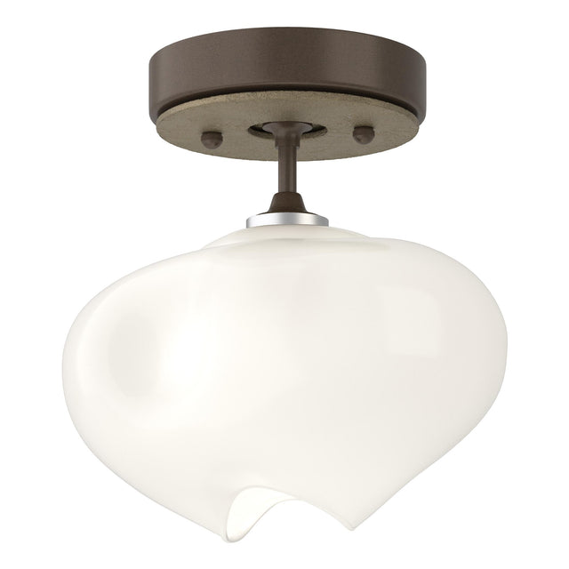Hubbardton Forge 2022 Bronze Soft Gold Frosted Glass (FD) Ume 1-Light Semi-Flush