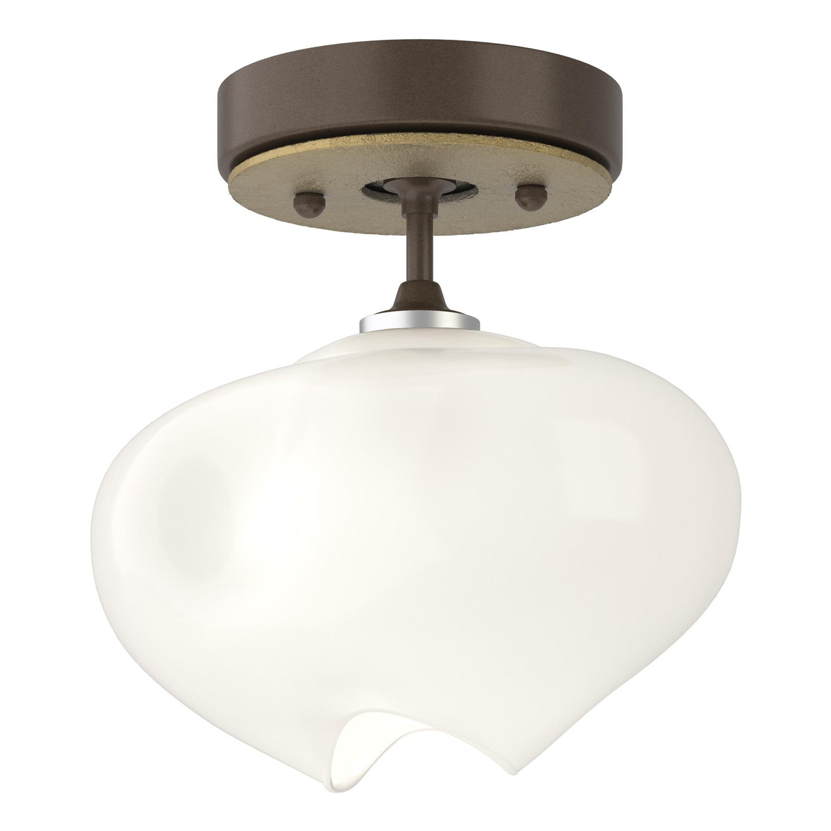 Hubbardton Forge 2022 Bronze Modern Brass Frosted Glass (FD) Ume 1-Light Semi-Flush