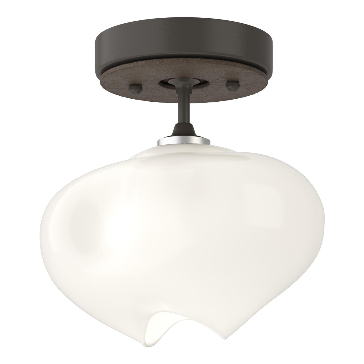 Hubbardton Forge 2022 Dark Smoke Bronze Frosted Glass (FD) Ume 1-Light Semi-Flush