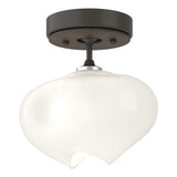 Hubbardton Forge 2022 Dark Smoke Bronze Frosted Glass (FD) Ume 1-Light Semi-Flush
