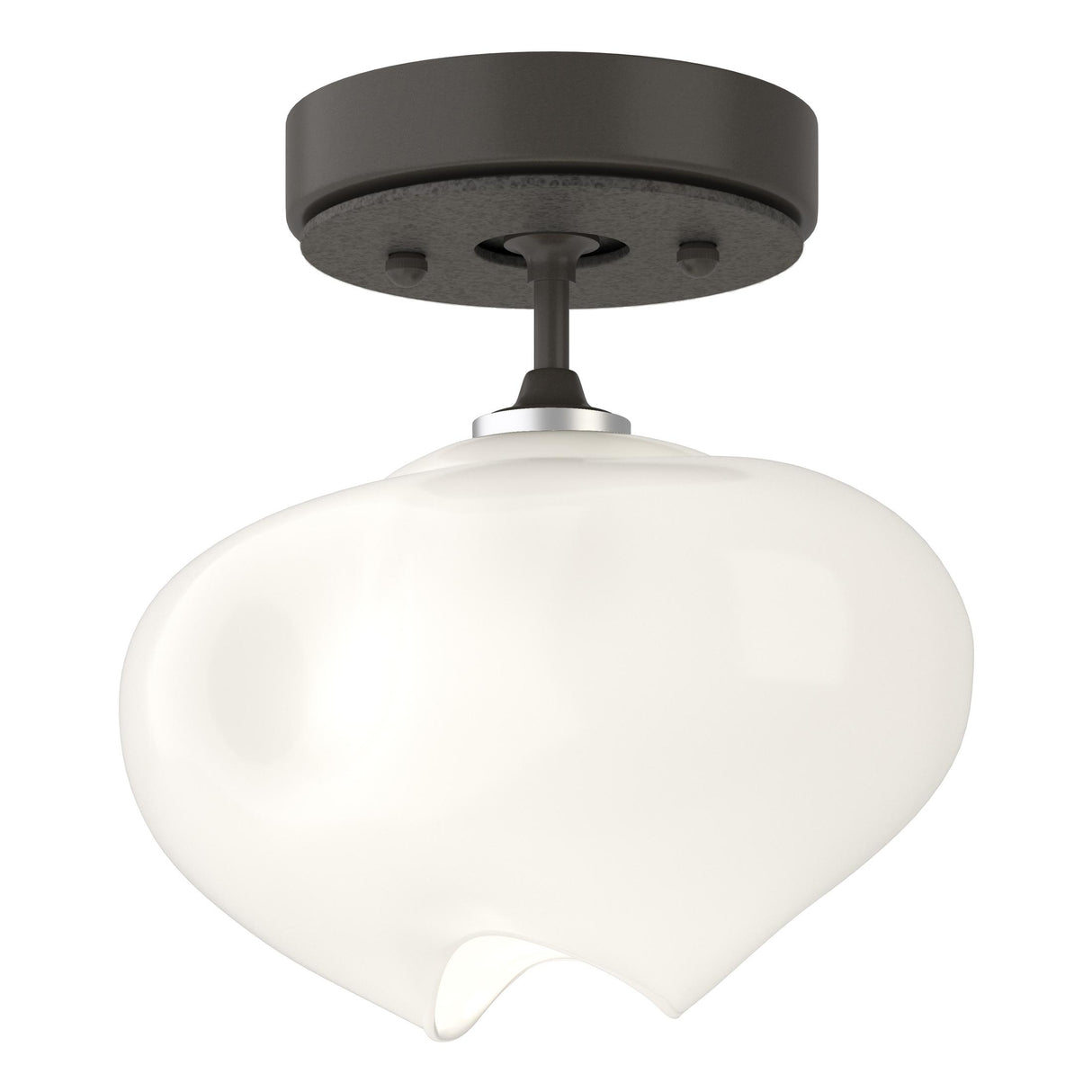 Hubbardton Forge 2022 Dark Smoke Natural Iron Frosted Glass (FD) Ume 1-Light Semi-Flush