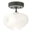 Hubbardton Forge 2022 Dark Smoke Vintage Platinum Frosted Glass (FD) Ume 1-Light Semi-Flush