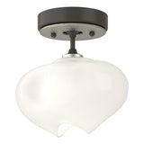 Hubbardton Forge 2022 Dark Smoke Sterling Frosted Glass (FD) Ume 1-Light Semi-Flush