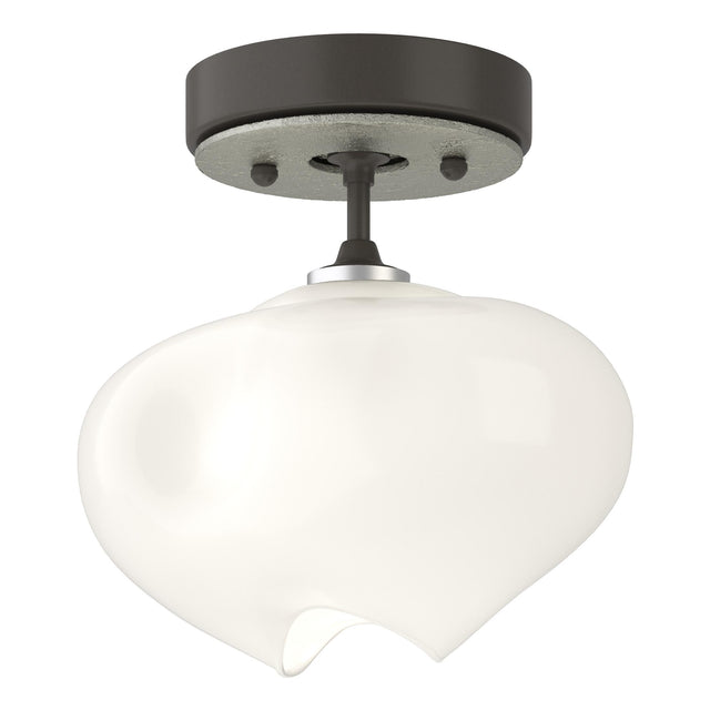 Hubbardton Forge 2022 Dark Smoke Sterling Frosted Glass (FD) Ume 1-Light Semi-Flush