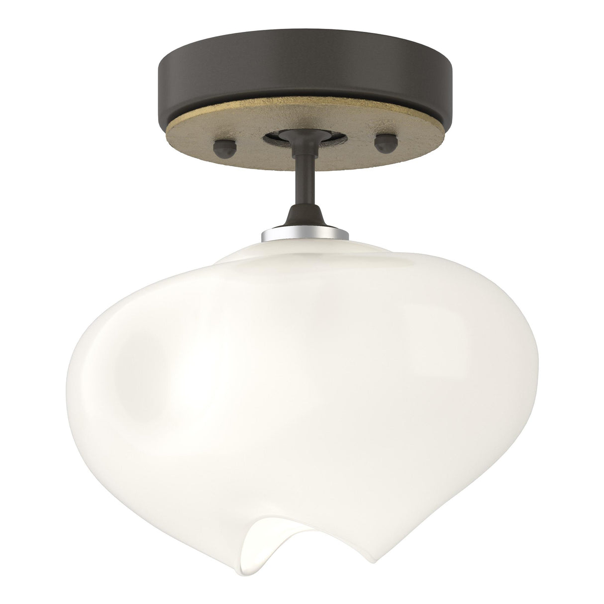 Hubbardton Forge 2022 Dark Smoke Modern Brass Frosted Glass (FD) Ume 1-Light Semi-Flush