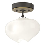 Hubbardton Forge 2022 Dark Smoke Modern Brass Frosted Glass (FD) Ume 1-Light Semi-Flush