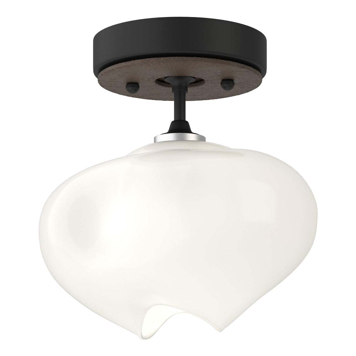 Hubbardton Forge 2022 Black Bronze Frosted Glass (FD) Ume 1-Light Semi-Flush