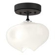 Hubbardton Forge 2022 Black Oil Rubbed Bronze Frosted Glass (FD) Ume 1-Light Semi-Flush