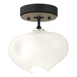 Hubbardton Forge 2022 Black Soft Gold Frosted Glass (FD) Ume 1-Light Semi-Flush