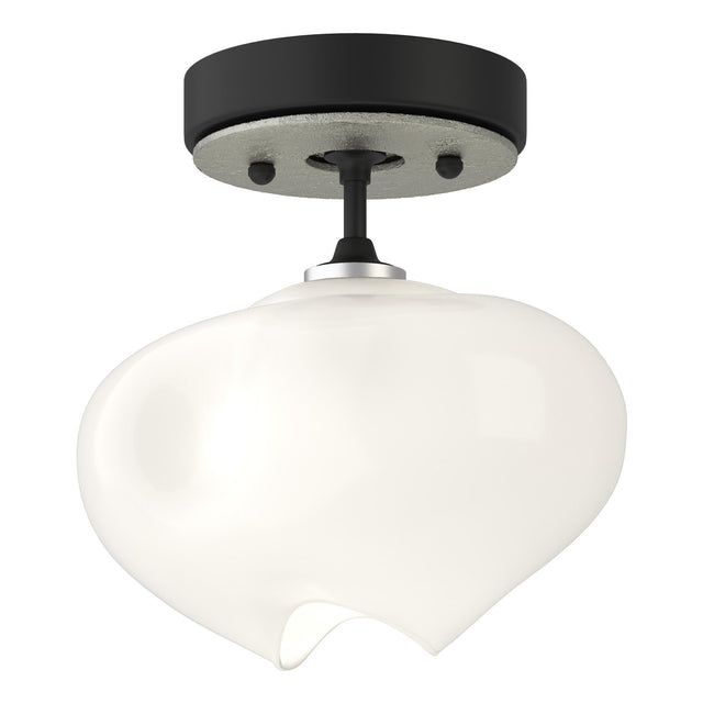Hubbardton Forge 2022 Black Sterling Frosted Glass (FD) Ume 1-Light Semi-Flush