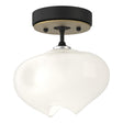 Hubbardton Forge 2022 Black Modern Brass Frosted Glass (FD) Ume 1-Light Semi-Flush
