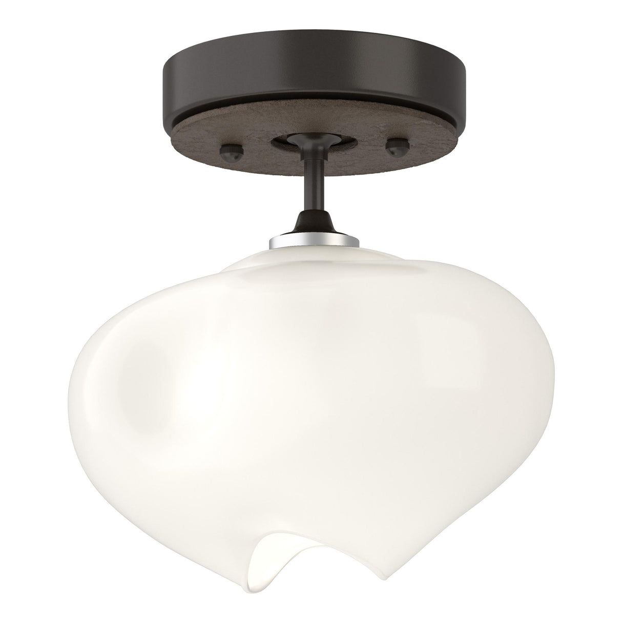 Hubbardton Forge 2022 Oil Rubbed Bronze Bronze Frosted Glass (FD) Ume 1-Light Semi-Flush