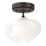 Hubbardton Forge 2022 Oil Rubbed Bronze Bronze Frosted Glass (FD) Ume 1-Light Semi-Flush