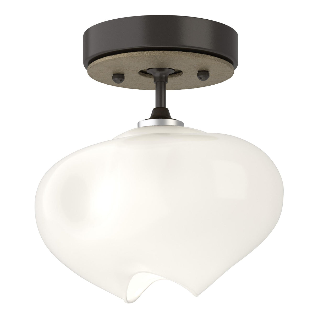 Hubbardton Forge 2022 Oil Rubbed Bronze Soft Gold Frosted Glass (FD) Ume 1-Light Semi-Flush