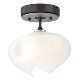 Hubbardton Forge 2022 Oil Rubbed Bronze Sterling Frosted Glass (FD) Ume 1-Light Semi-Flush