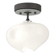 Hubbardton Forge 2022 Natural Iron Vintage Platinum Frosted Glass (FD) Ume 1-Light Semi-Flush
