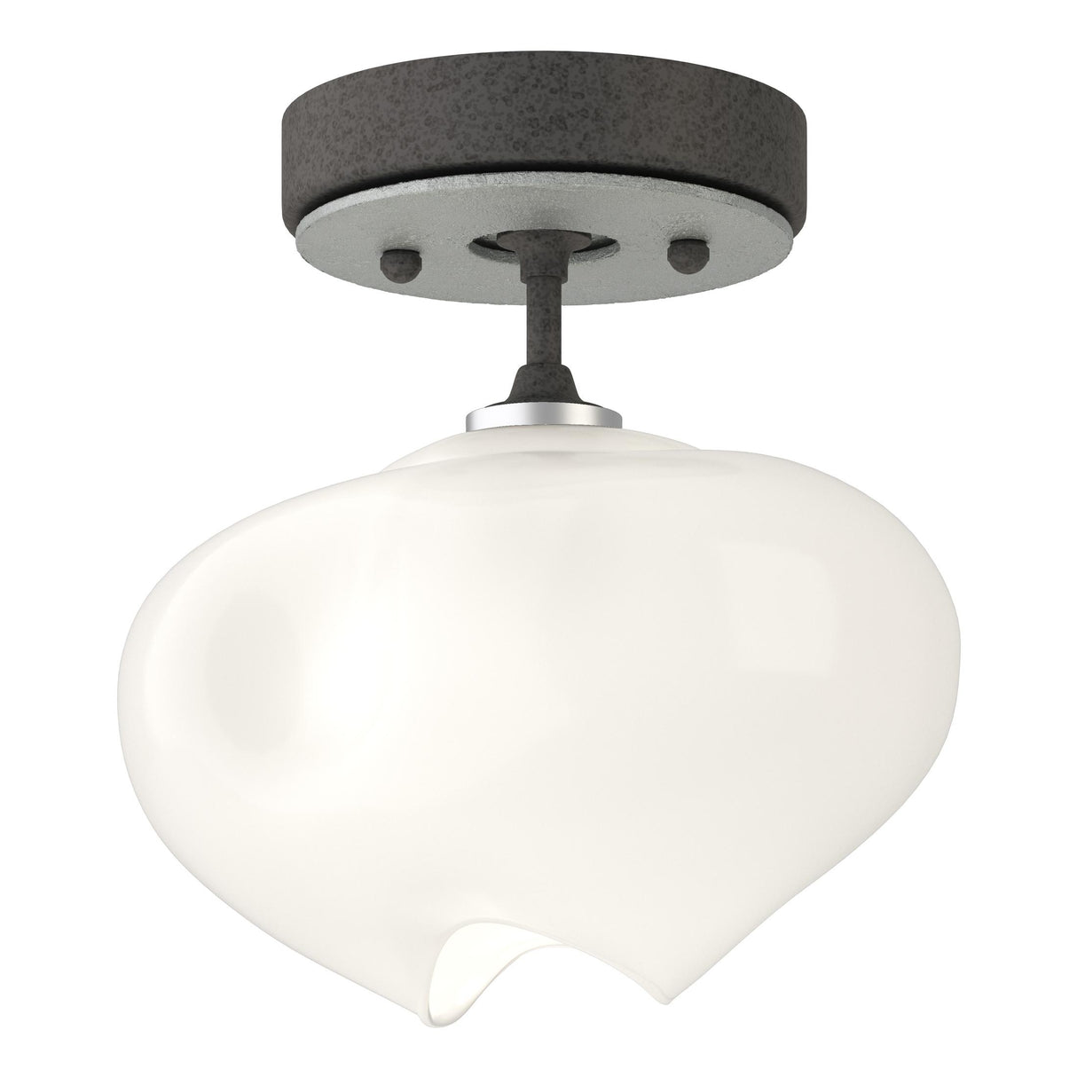 Hubbardton Forge 2022 Natural Iron Vintage Platinum Frosted Glass (FD) Ume 1-Light Semi-Flush