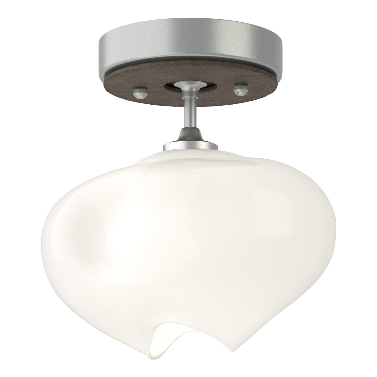 Hubbardton Forge 2022 Vintage Platinum Bronze Frosted Glass (FD) Ume 1-Light Semi-Flush