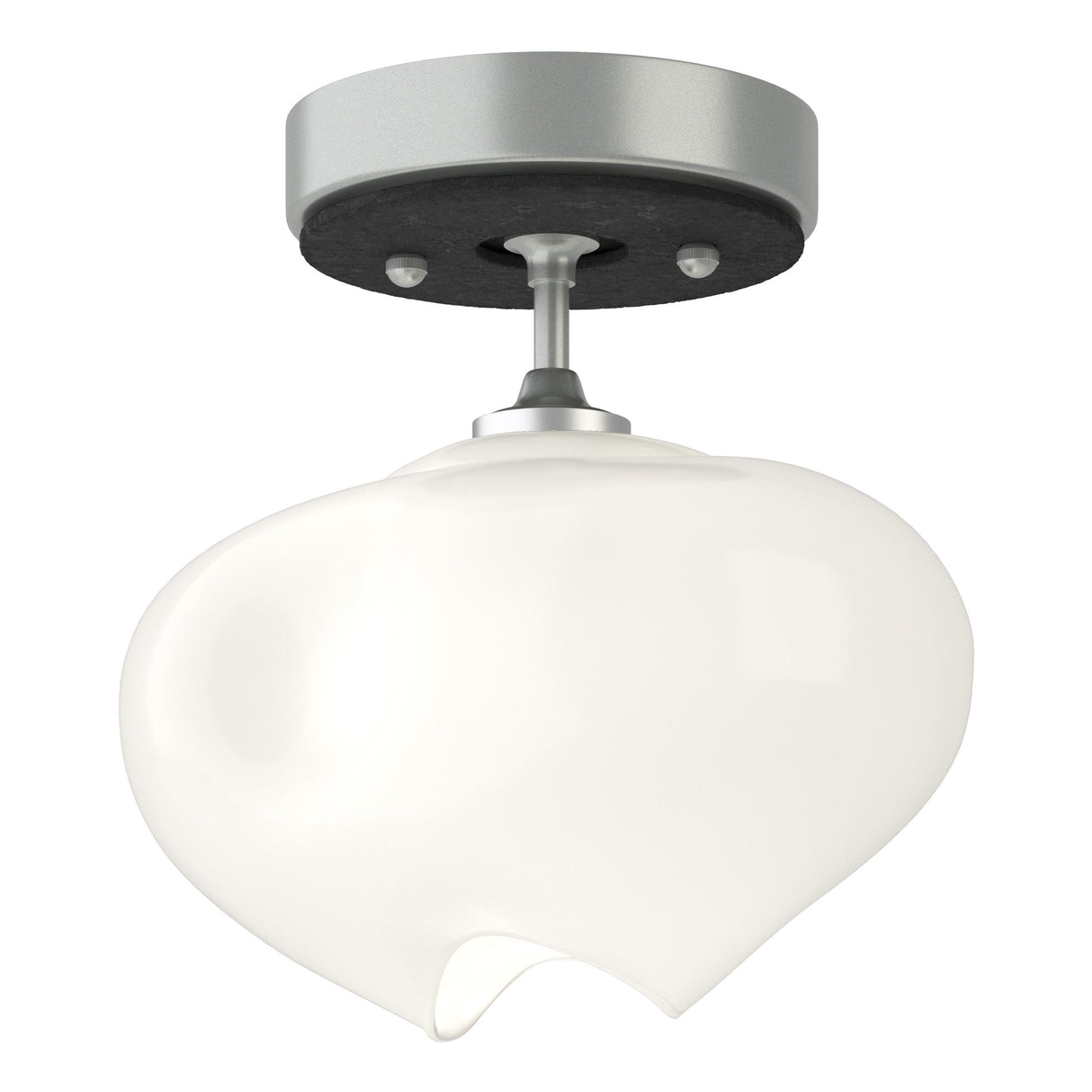 Hubbardton Forge 2022 Vintage Platinum Black Frosted Glass (FD) Ume 1-Light Semi-Flush