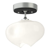 Hubbardton Forge 2022 Vintage Platinum Black Frosted Glass (FD) Ume 1-Light Semi-Flush