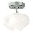 Hubbardton Forge 2022 Vintage Platinum Vintage Platinum Frosted Glass (FD) Ume 1-Light Semi-Flush