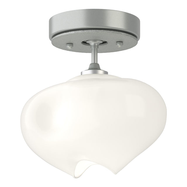 Hubbardton Forge 2022 Vintage Platinum Vintage Platinum Frosted Glass (FD) Ume 1-Light Semi-Flush